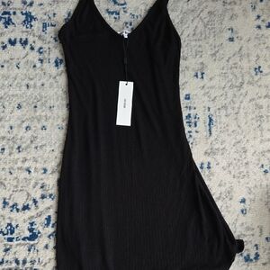 Joah Brown Black V-Neck Dress